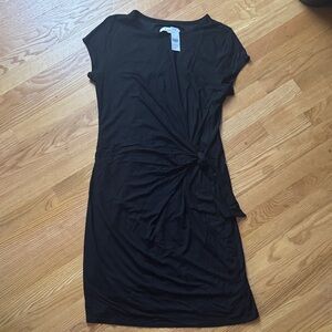 LOFT Black Dress with Knot Detail